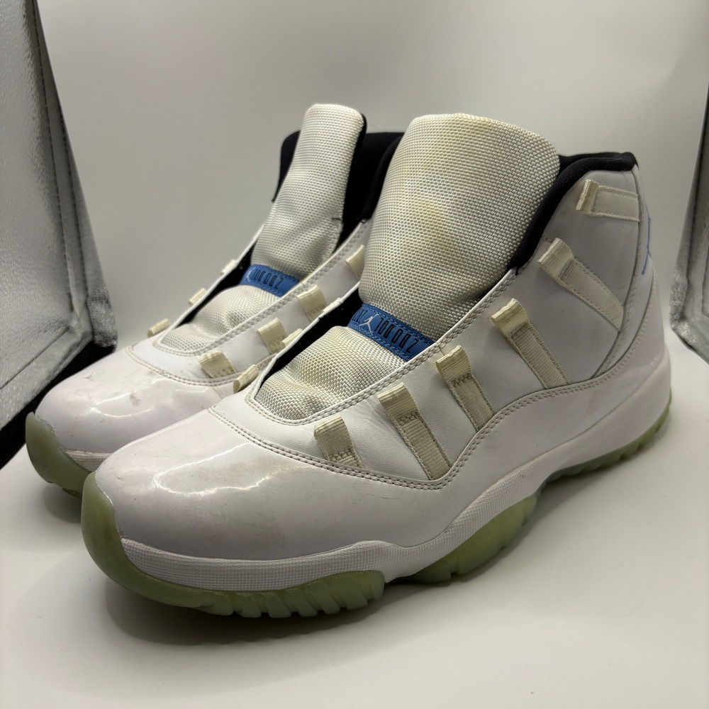 Jordan 11 Retro Legend Blue 2014 White Basketball Shoes 378037-117 Mens 10.5